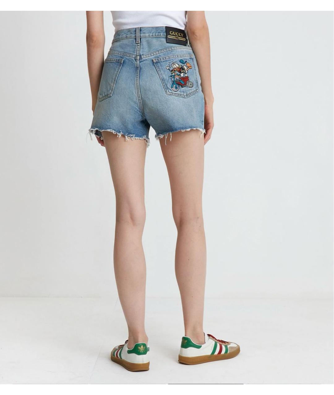 GUCCI Голубые деним шорты, фото 3