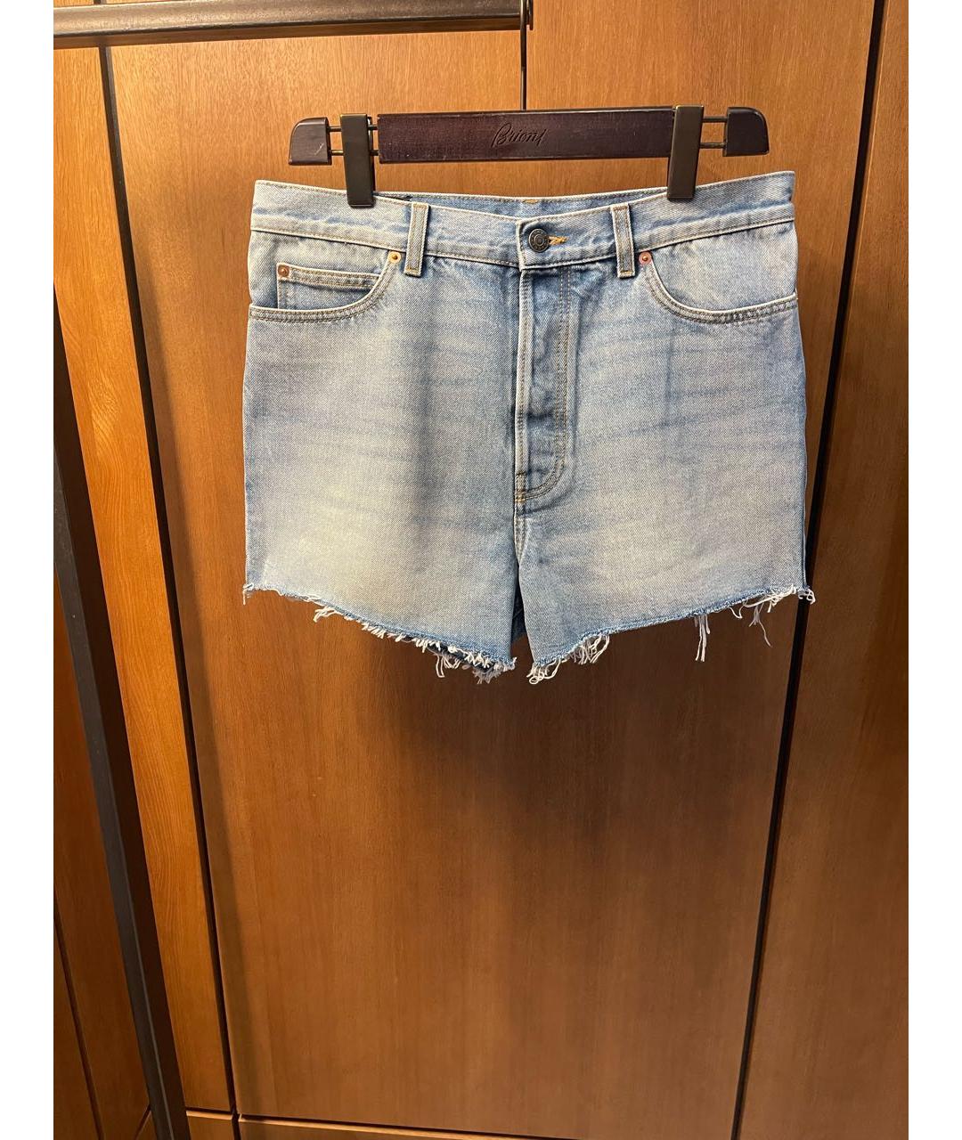 GUCCI Голубые деним шорты, фото 8