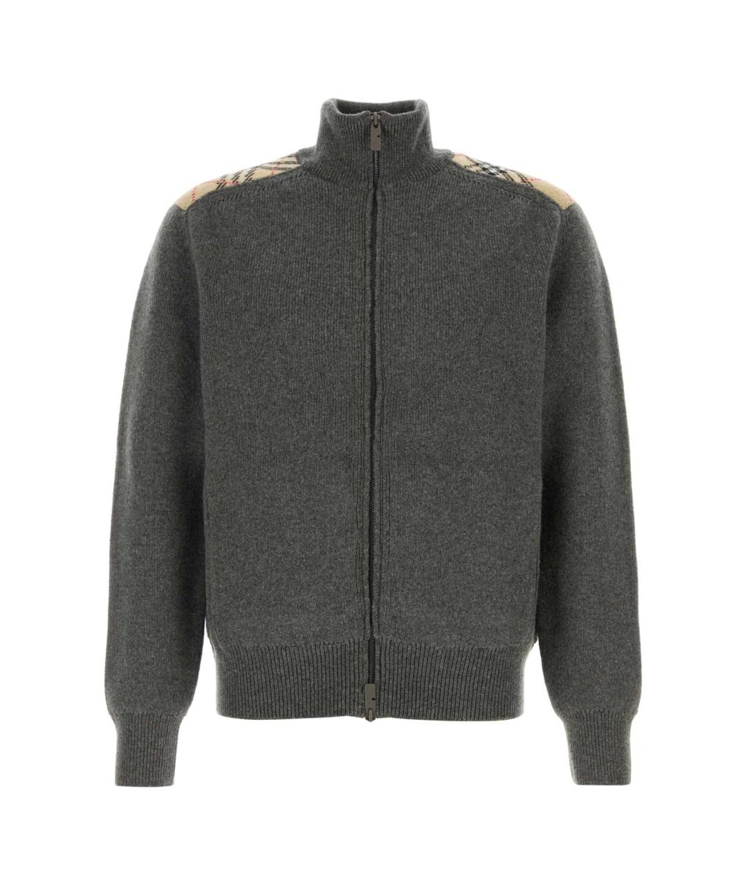 BURBERRY Серый кашемировый кардиган, фото 1