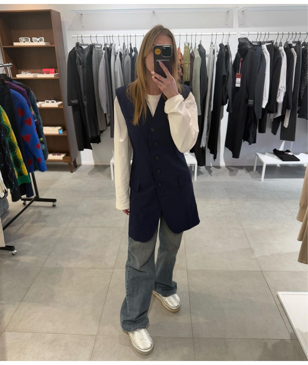 SPORTMAX Темно-синий шерстяной жилет, фото 7