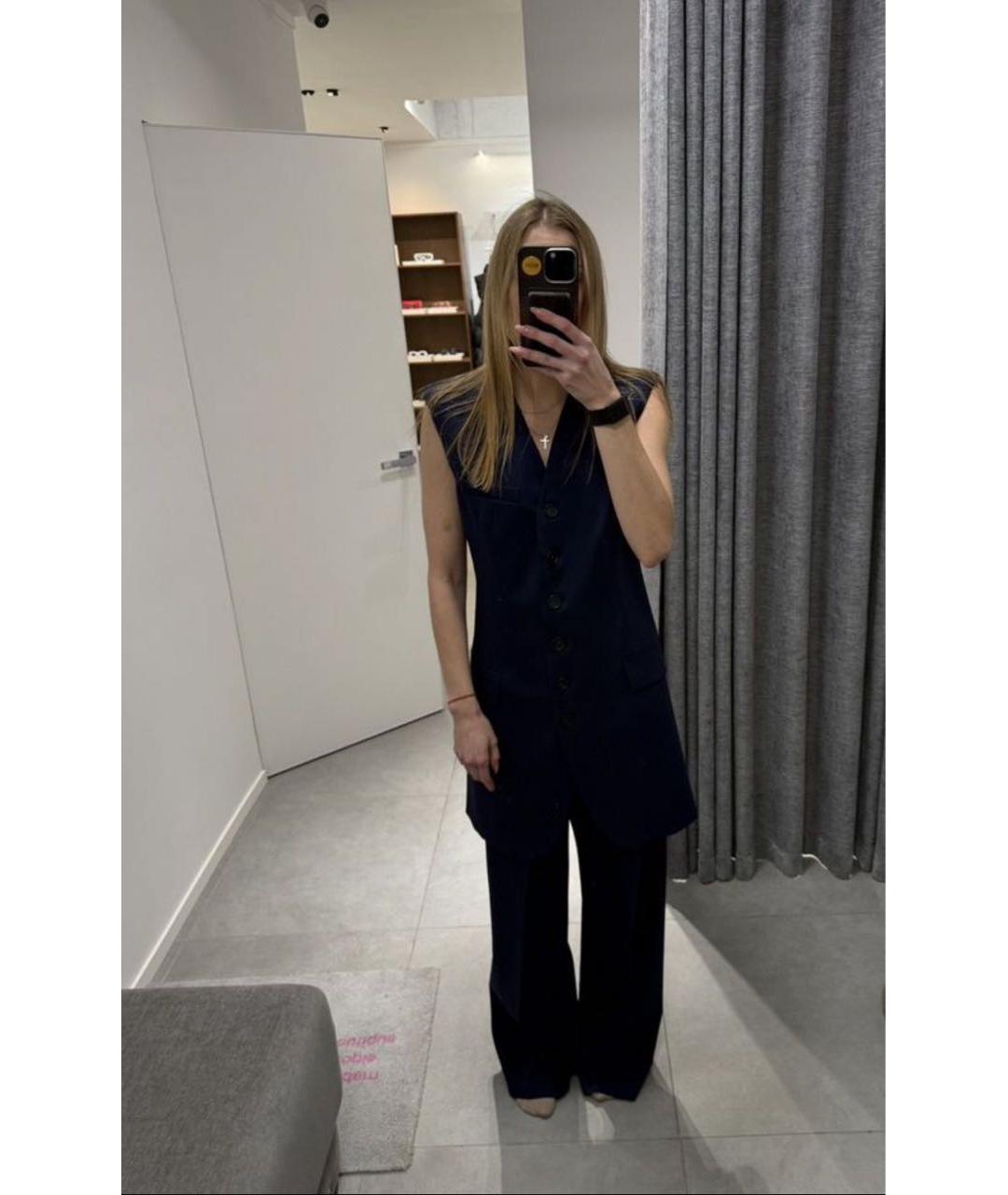 SPORTMAX Темно-синий шерстяной жилет, фото 6