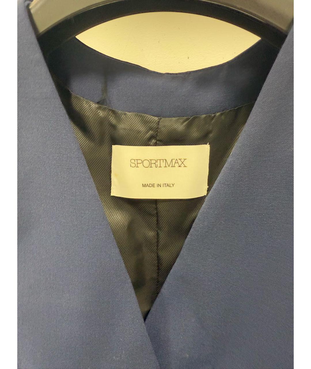 SPORTMAX Темно-синий шерстяной жилет, фото 3