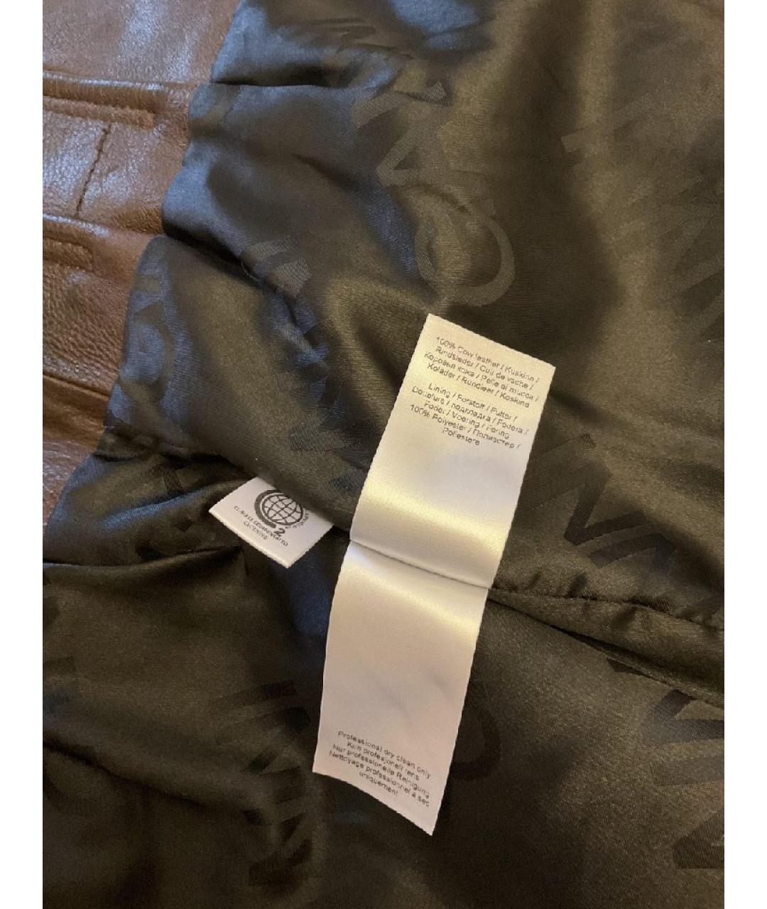 GANNI Коричневая кожаная юбка миди, фото 5