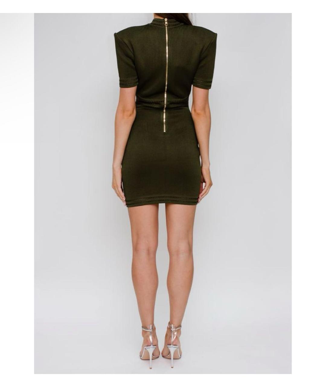 BALMAIN Хаки вечернее платье, фото 6