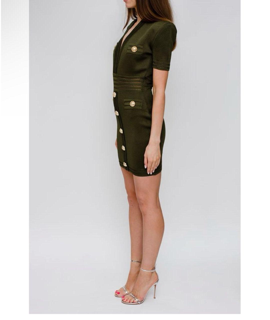 BALMAIN Хаки вечернее платье, фото 7