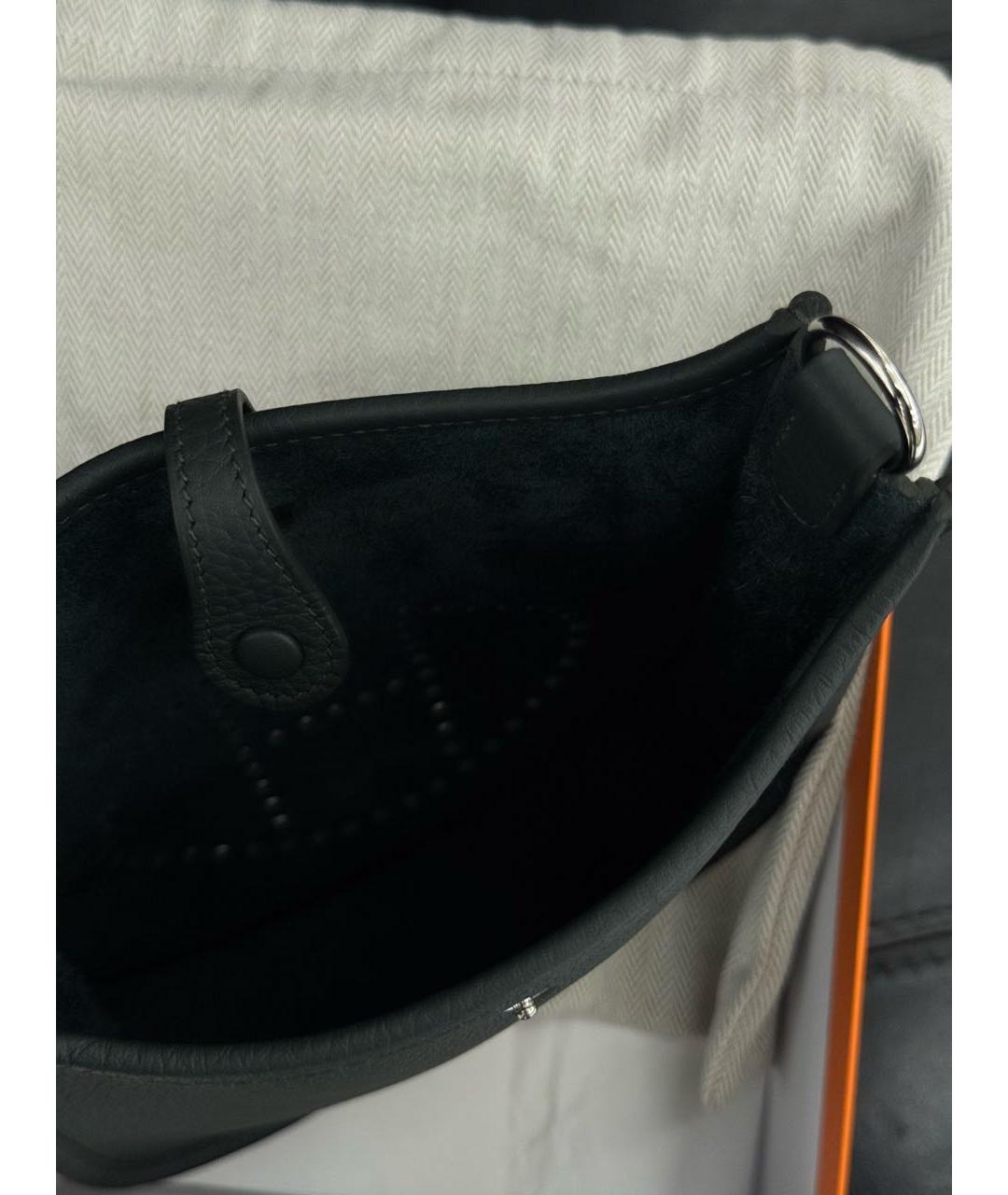 HERMES Черная кожаная сумка через плечо, фото 7