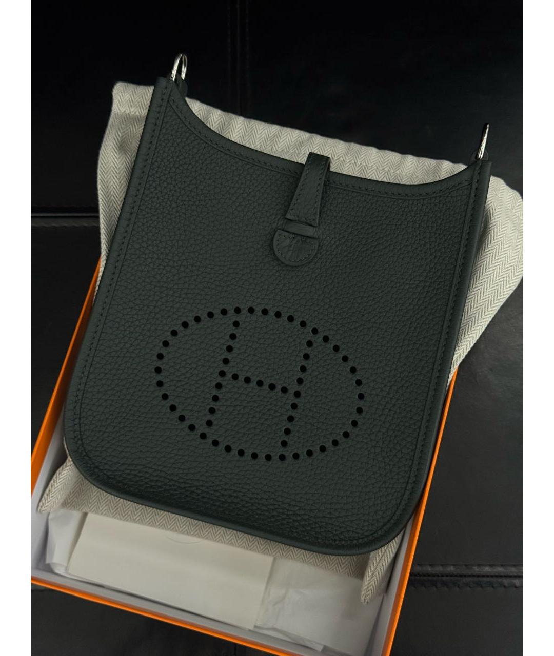 HERMES Черная кожаная сумка через плечо, фото 2