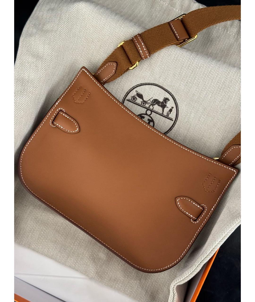 HERMES Коричневая кожаная сумка через плечо, фото 3