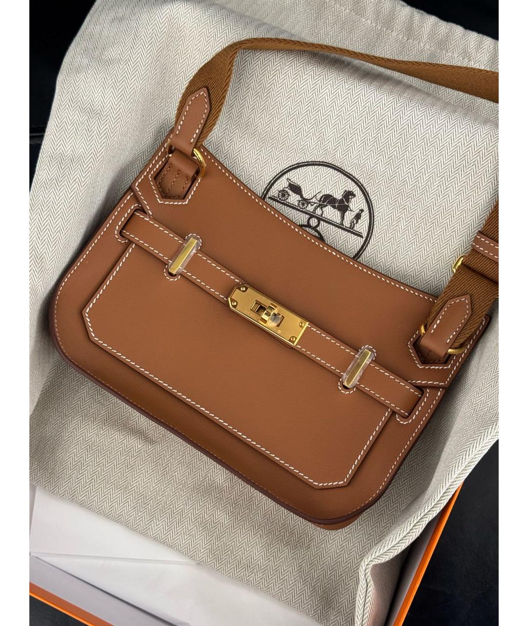 HERMES Коричневая кожаная сумка через плечо, фото 2