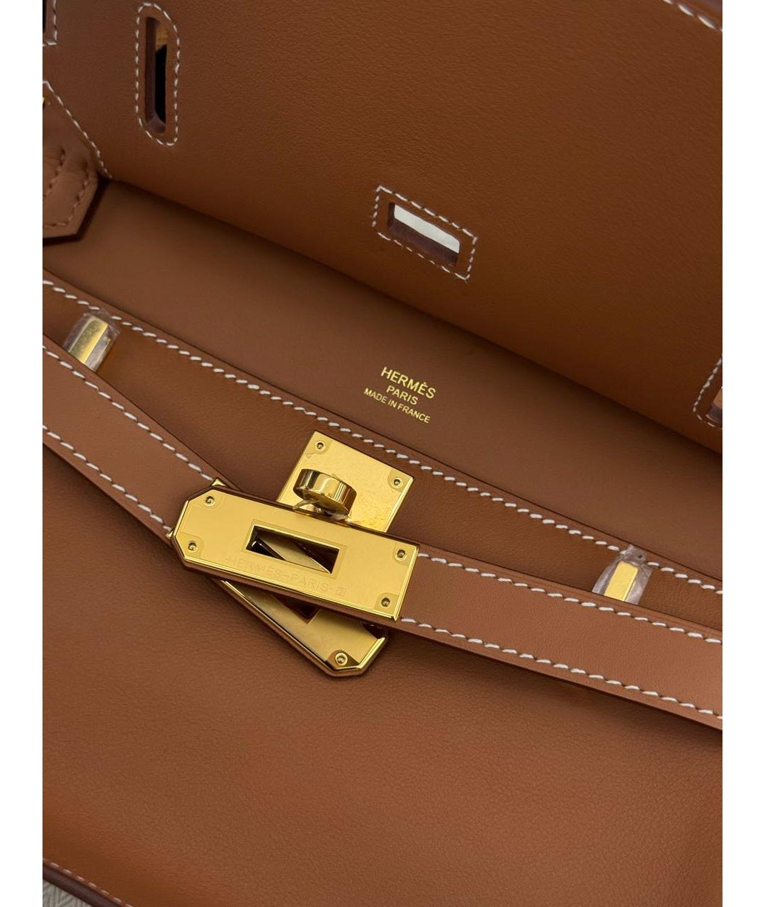 HERMES Коричневая кожаная сумка через плечо, фото 5