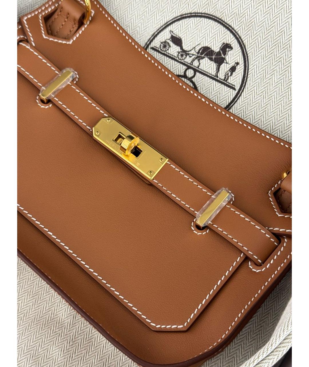 HERMES Коричневая кожаная сумка через плечо, фото 4