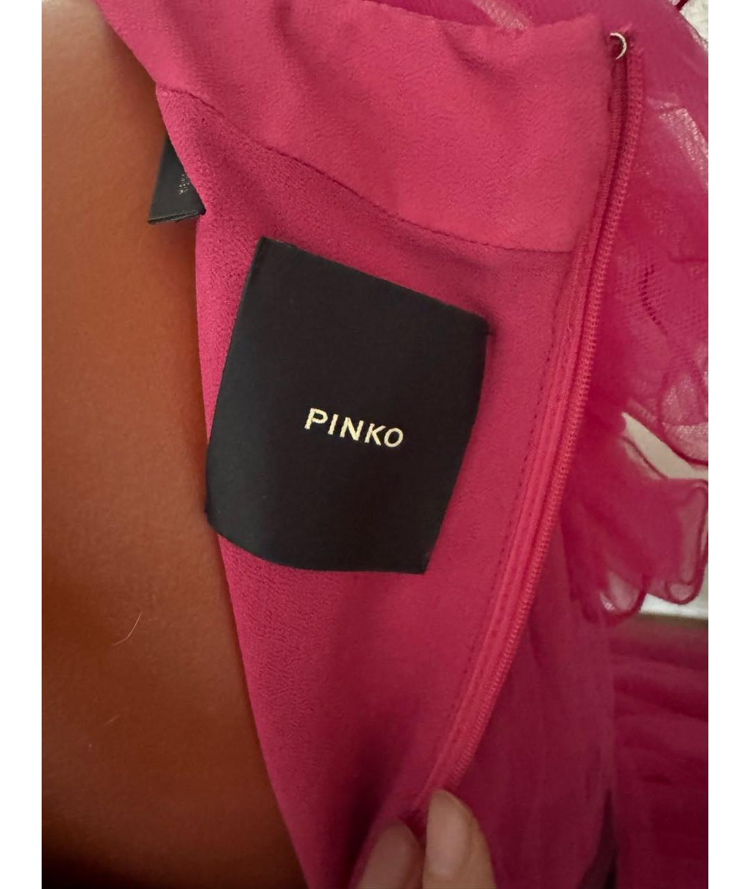 PINKO Фуксия полиэстеровое коктейльное платье, фото 6