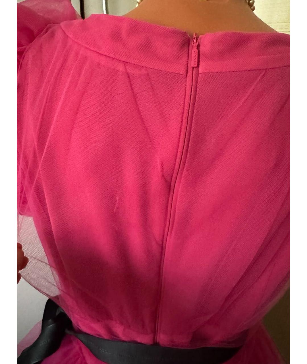 PINKO Фуксия полиэстеровое коктейльное платье, фото 8