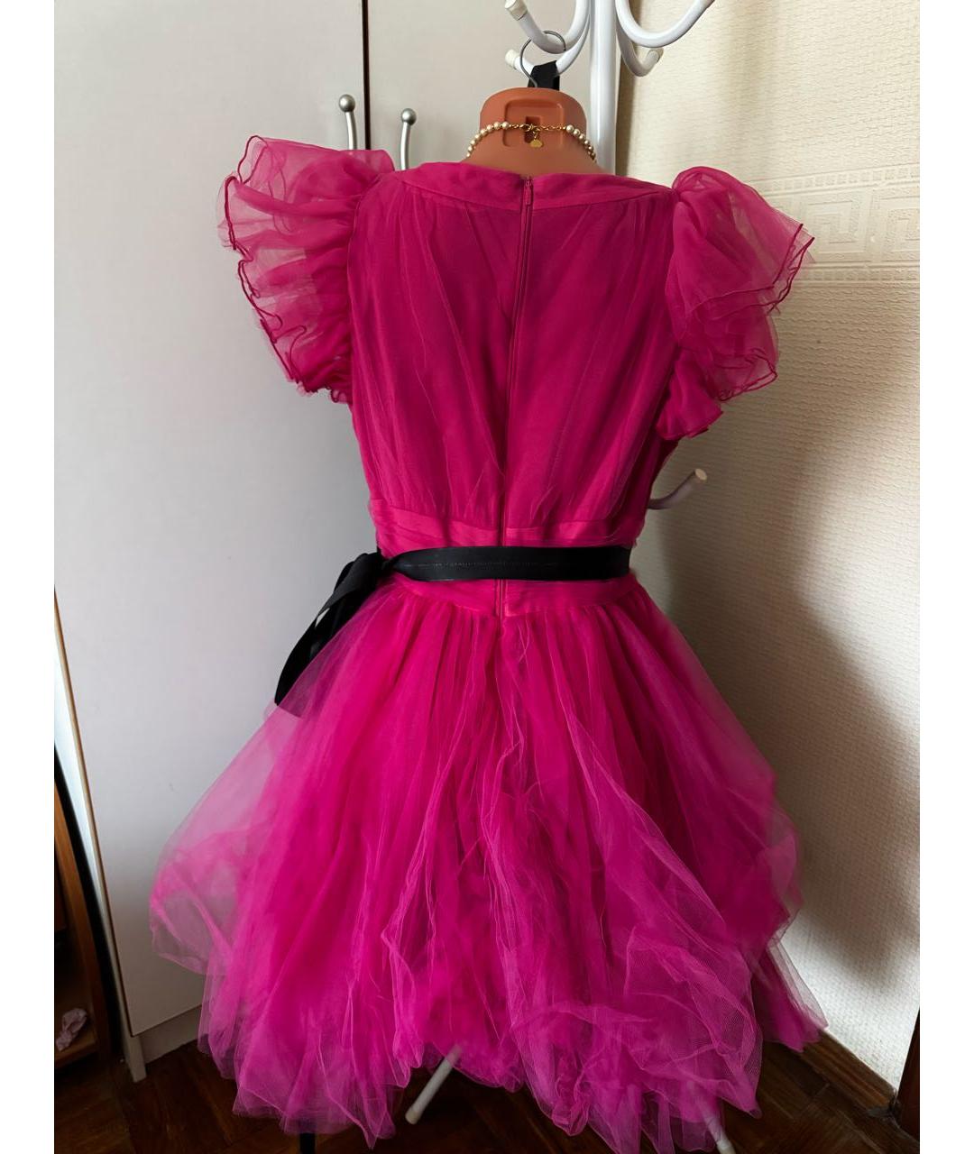 PINKO Фуксия полиэстеровое коктейльное платье, фото 2