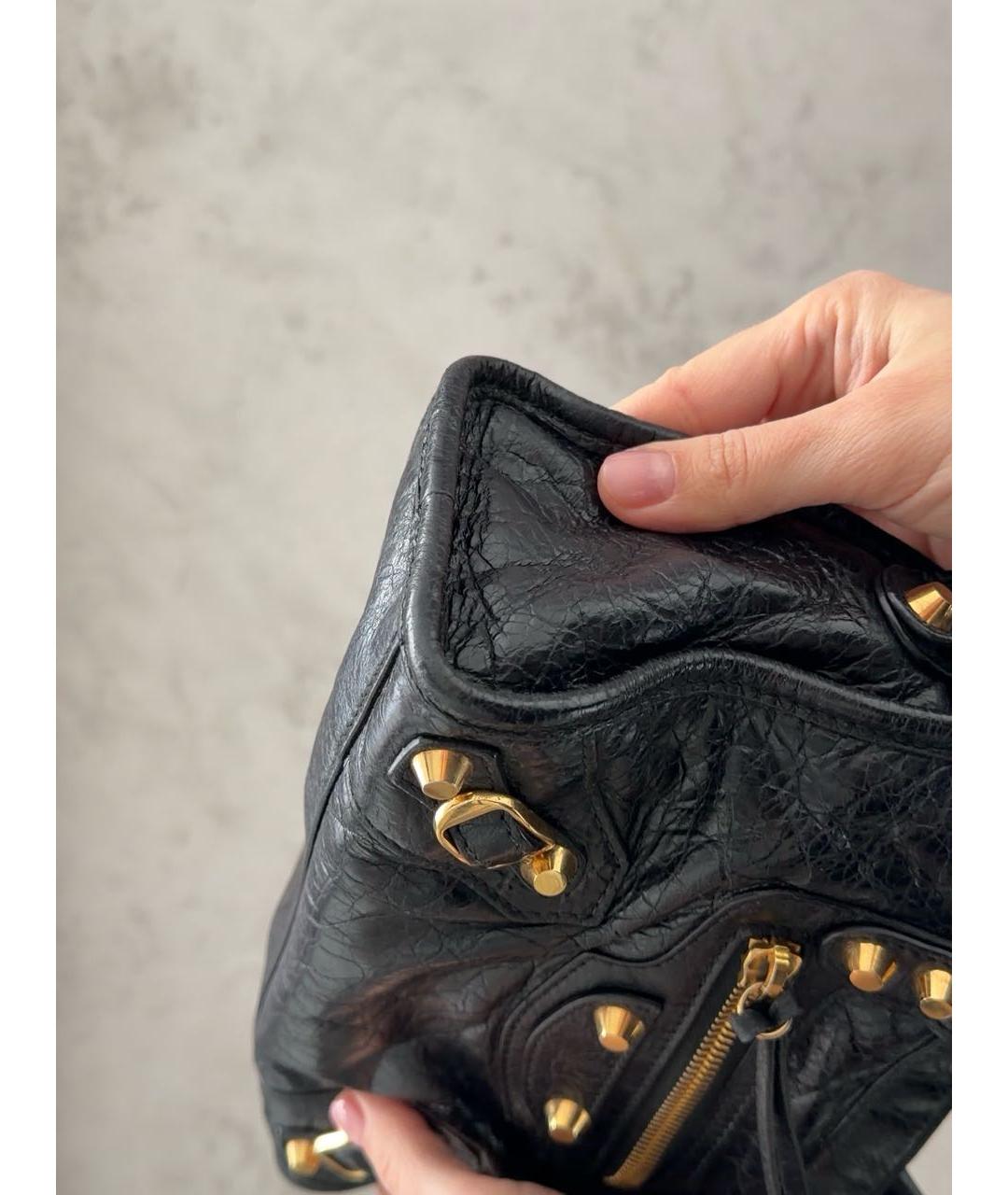 BALENCIAGA Черная кожаная сумка с короткими ручками, фото 8