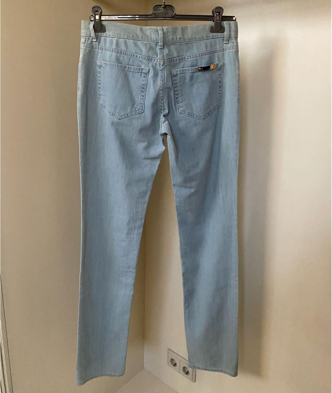 EMILIO PUCCI Голубые хлопко-эластановые прямые джинсы, фото 2