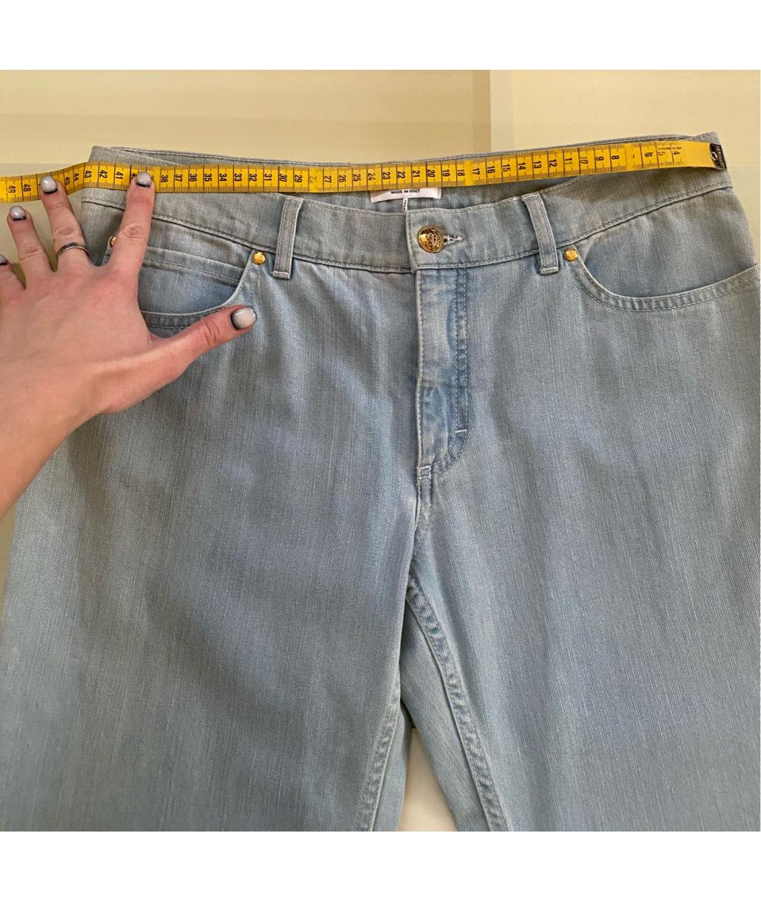 EMILIO PUCCI Голубые хлопко-эластановые прямые джинсы, фото 6