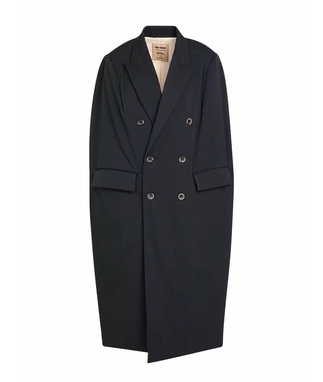 UMA WANG Черное шерстяное пальто, фото 1