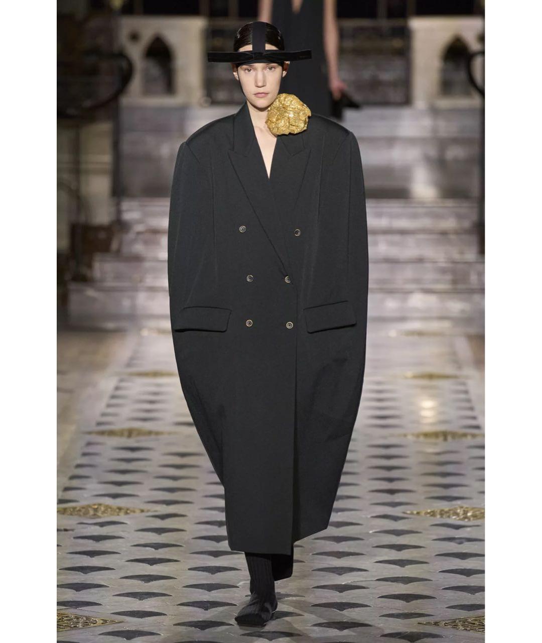 UMA WANG Черное шерстяное пальто, фото 2