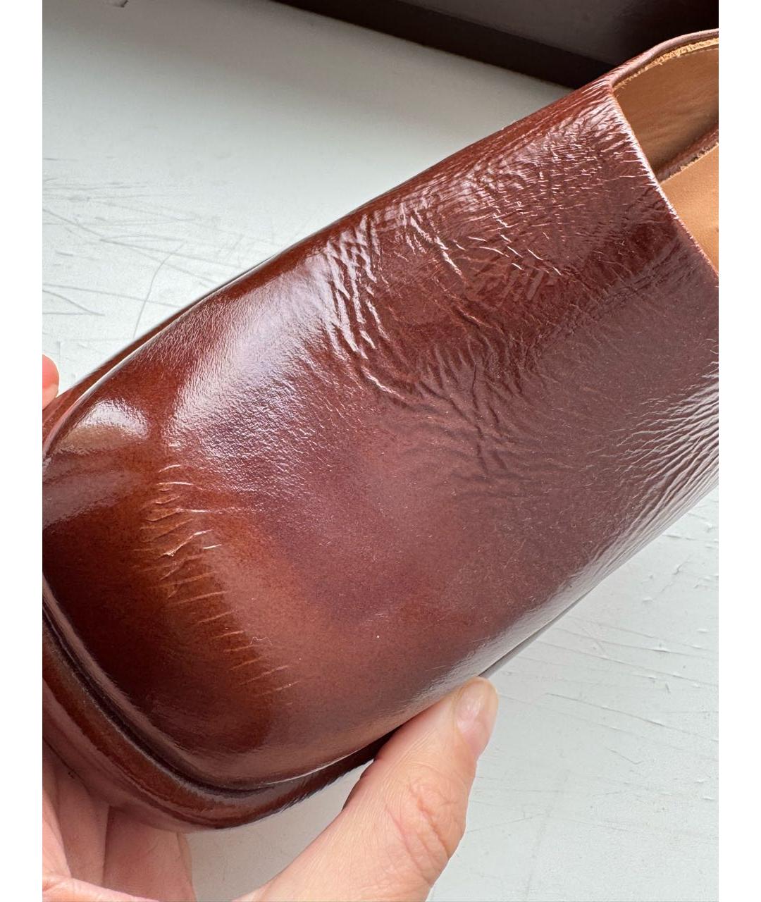 MIISTA Коричневые босоножки из лакированной кожи, фото 5