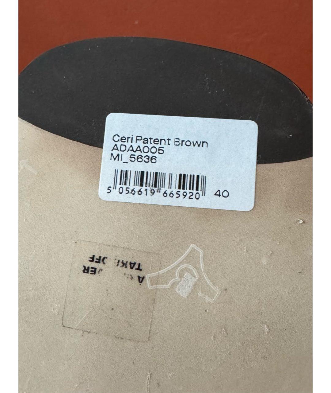 MIISTA Коричневые босоножки из лакированной кожи, фото 7