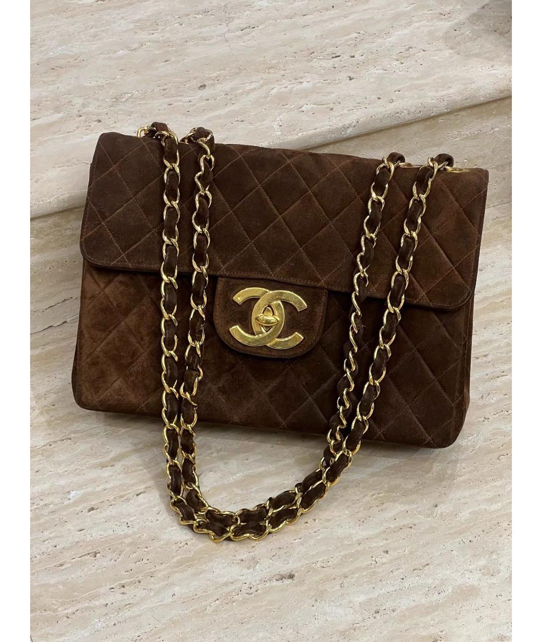 CHANEL Коричневая замшевая сумка через плечо, фото 8