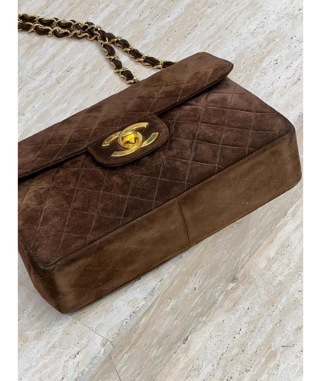 CHANEL Коричневая замшевая сумка через плечо, фото 6