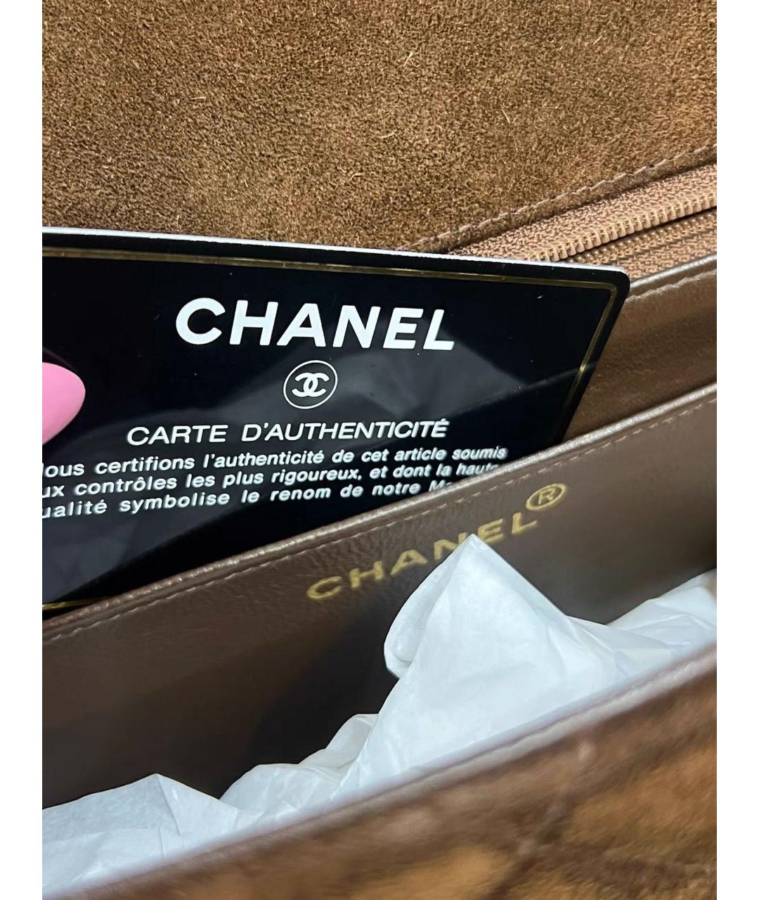 CHANEL Коричневая замшевая сумка через плечо, фото 7