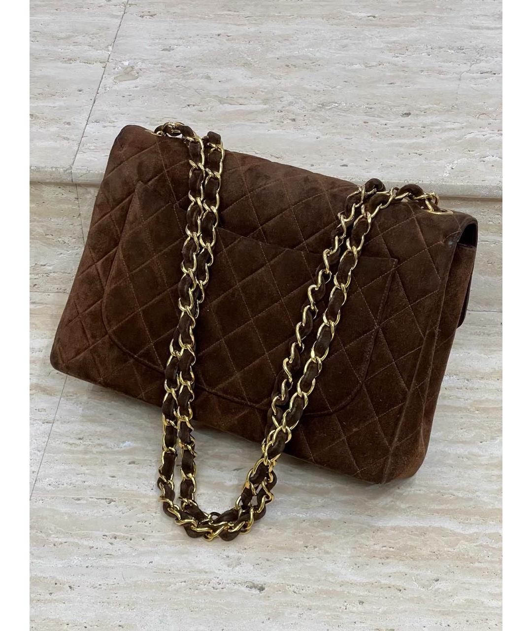 CHANEL Коричневая замшевая сумка через плечо, фото 4