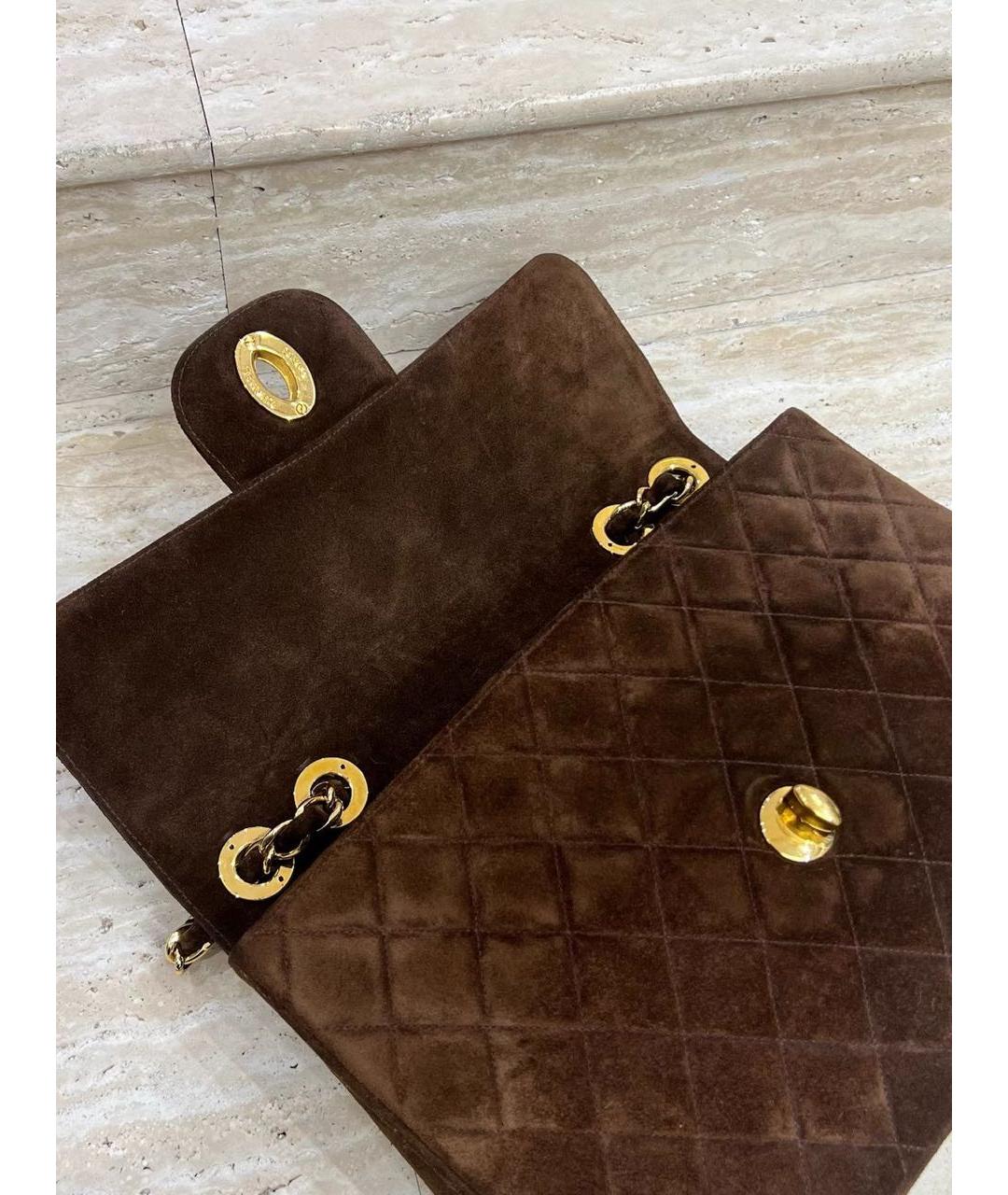 CHANEL Коричневая замшевая сумка через плечо, фото 5