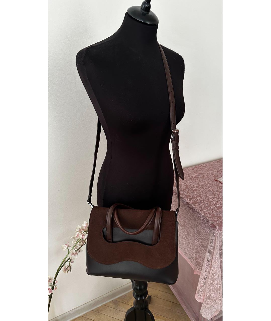 LORO PIANA Коричневая кожаная сумка через плечо, фото 3