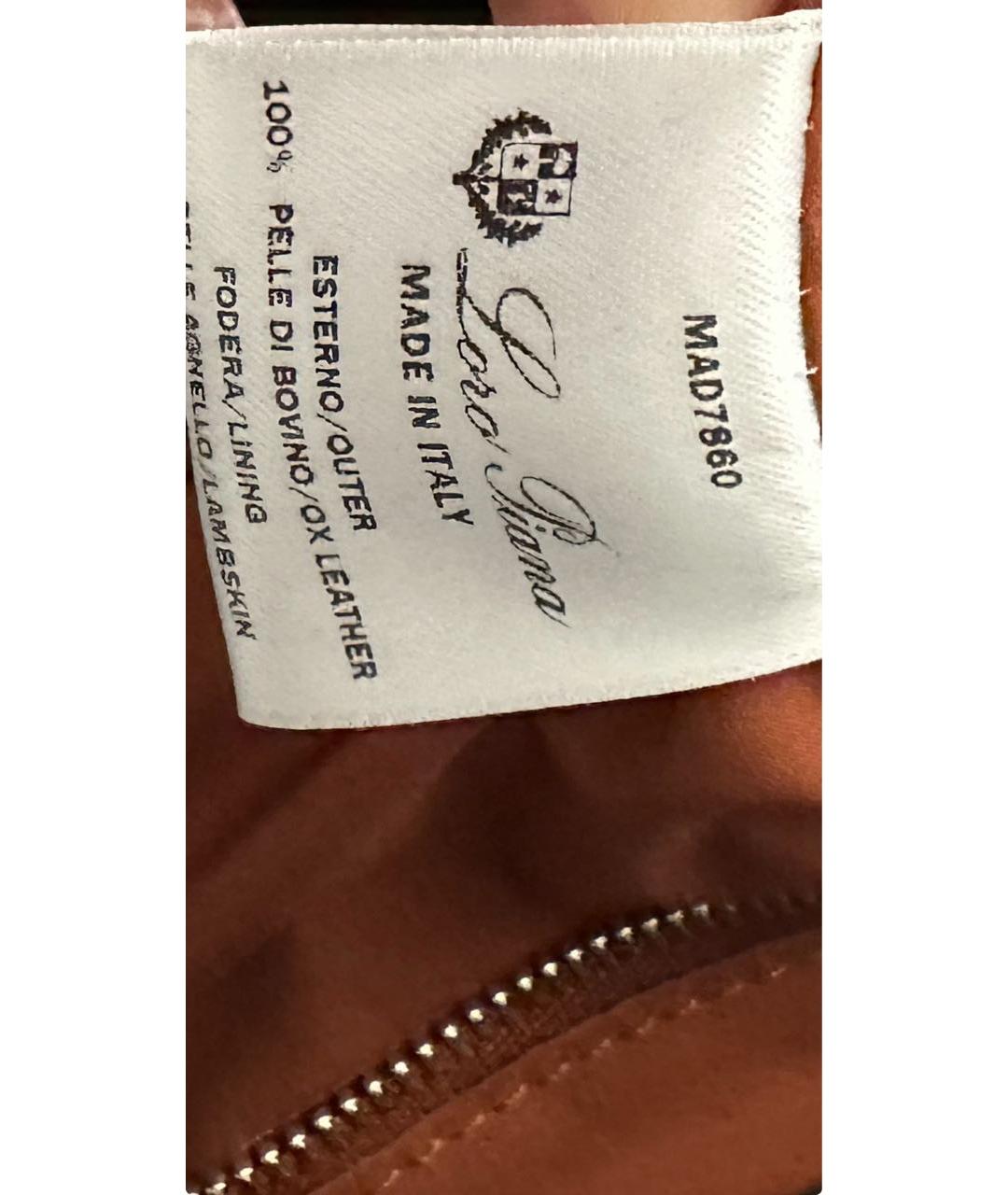 LORO PIANA Коричневая кожаная сумка через плечо, фото 6