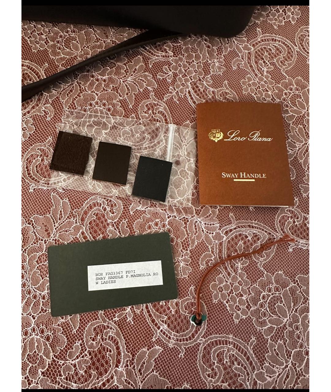 LORO PIANA Коричневая кожаная сумка через плечо, фото 5