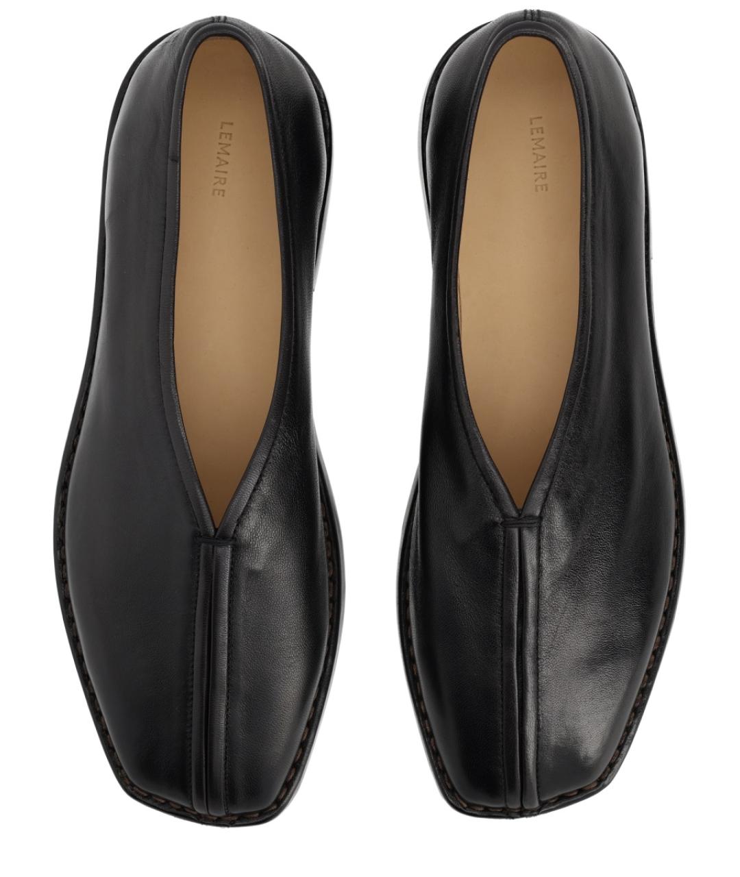 LEMAIRE Черные кожаные балетки, фото 5