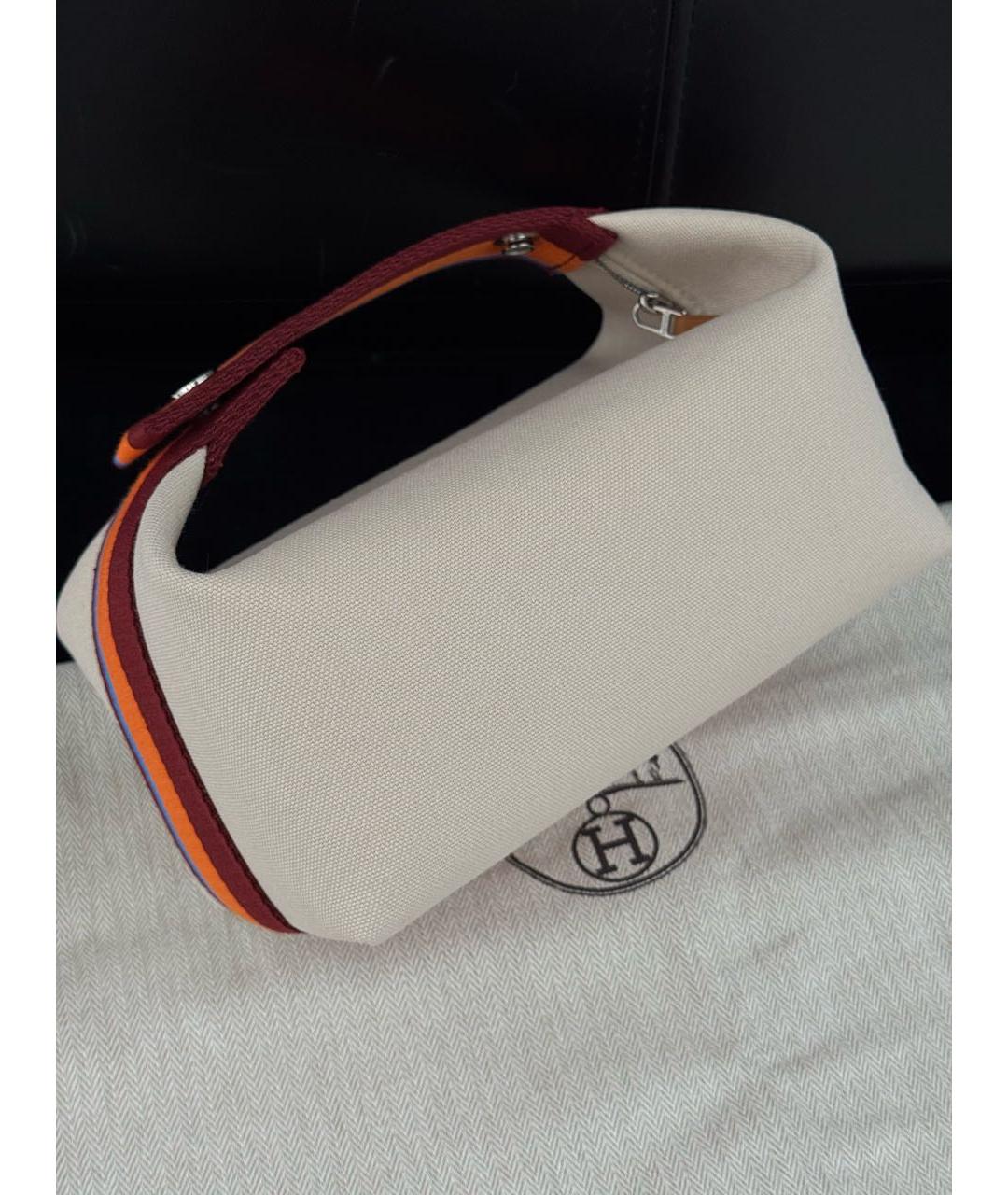 HERMES Бежевая хлопковая косметичка, фото 3