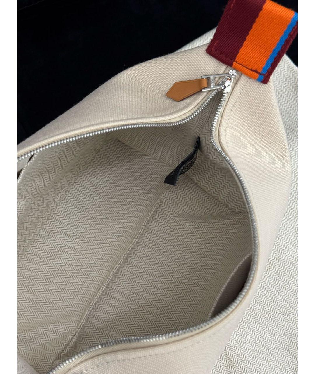 HERMES Бежевая хлопковая косметичка, фото 5