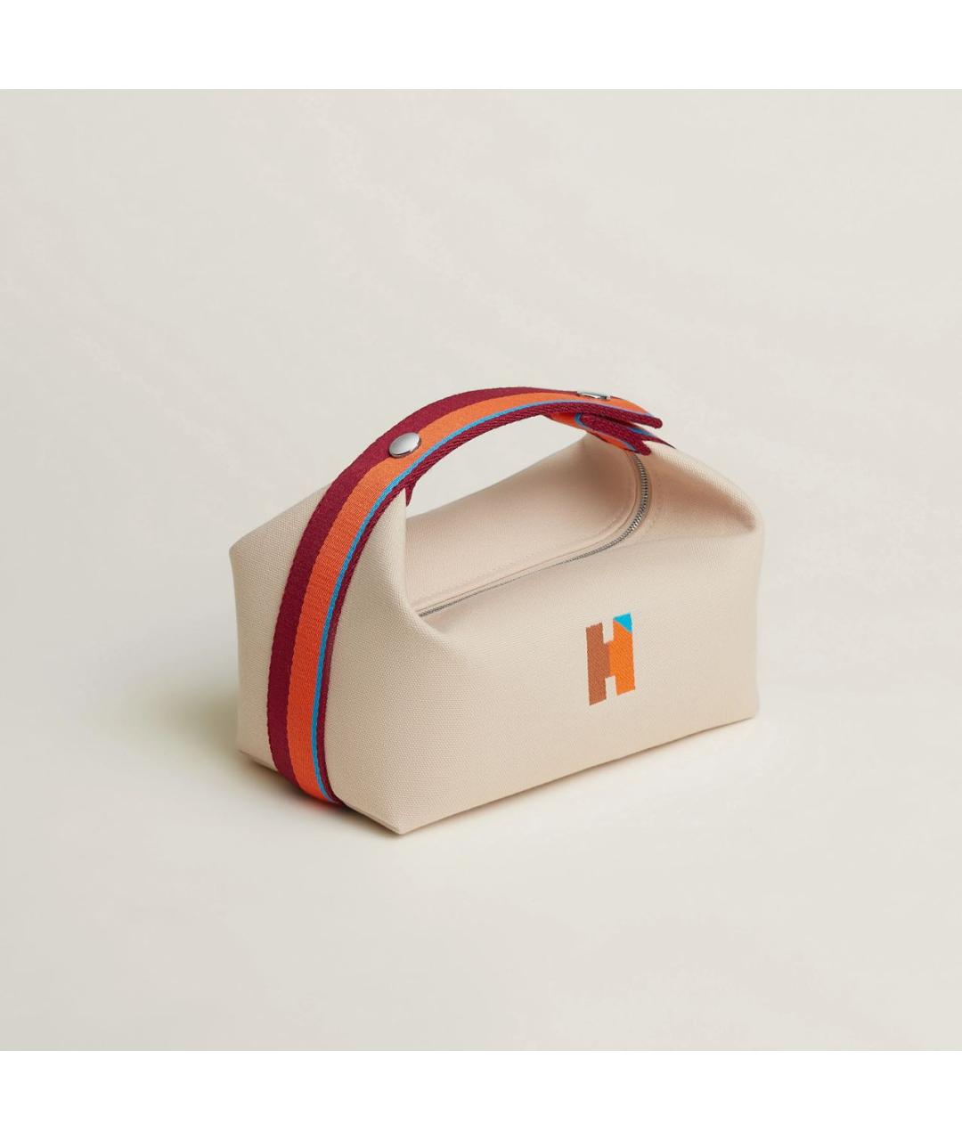 HERMES Бежевая хлопковая косметичка, фото 7