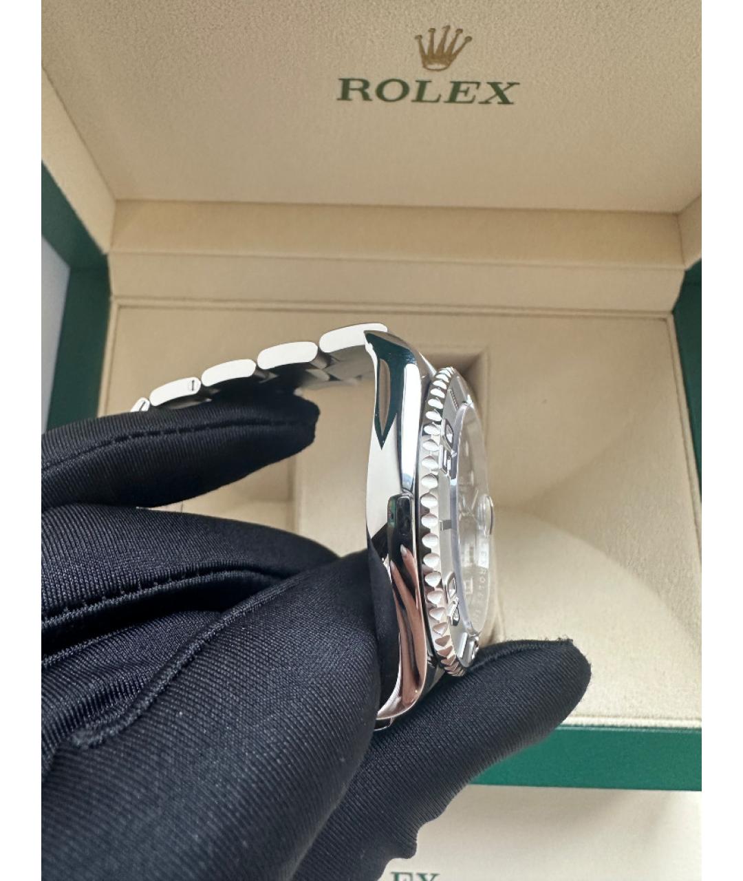 ROLEX Серые платиновые часы, фото 5