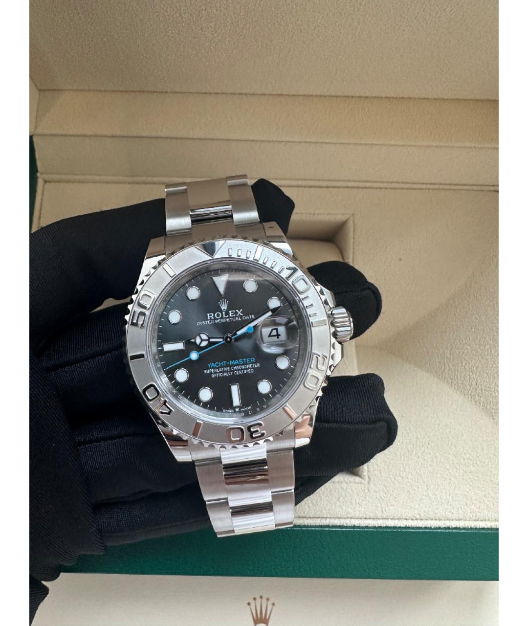 ROLEX Серые платиновые часы, фото 3