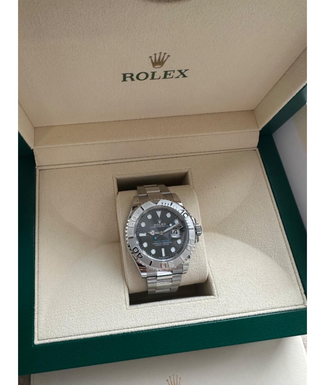 ROLEX Серые платиновые часы, фото 2