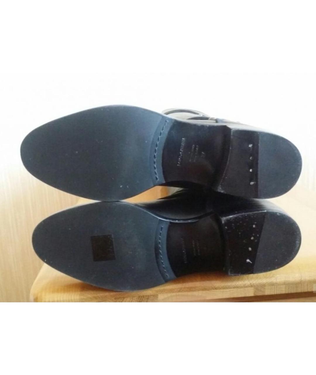 DOLCE&GABBANA Черные кожаные ботфорты, фото 6