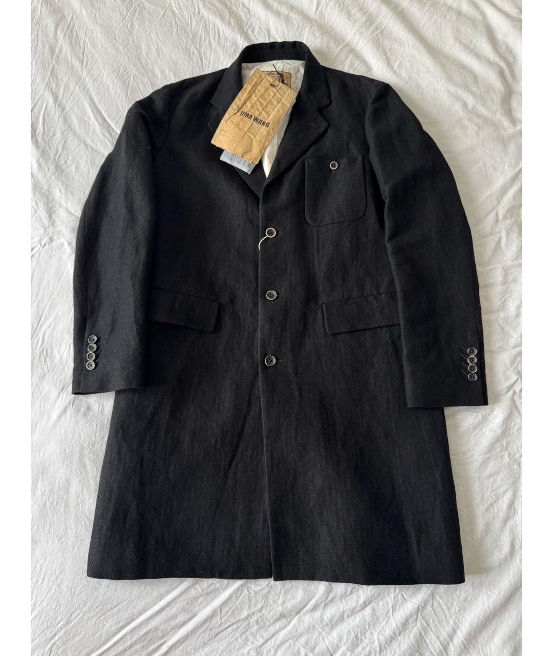 UMA WANG Черное шерстяное пальто, фото 4