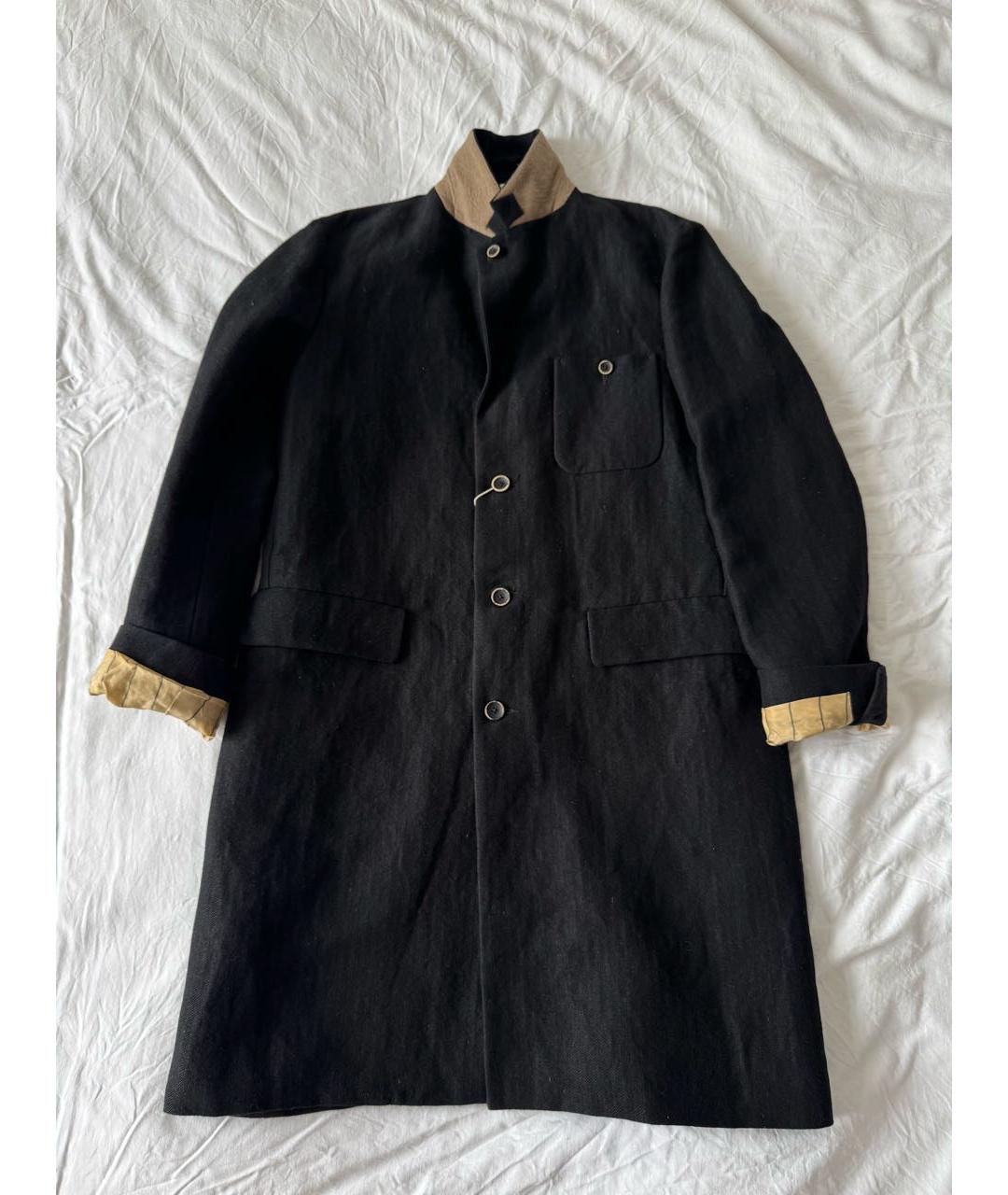 UMA WANG Черное шерстяное пальто, фото 3