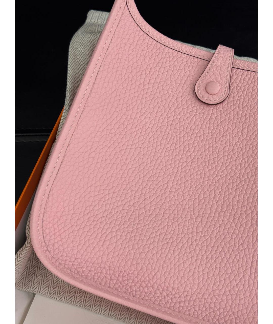 HERMES Розовая кожаная сумка через плечо, фото 6