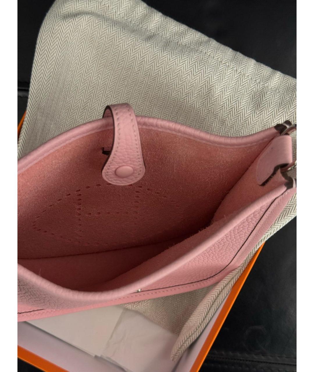 HERMES Розовая кожаная сумка через плечо, фото 7