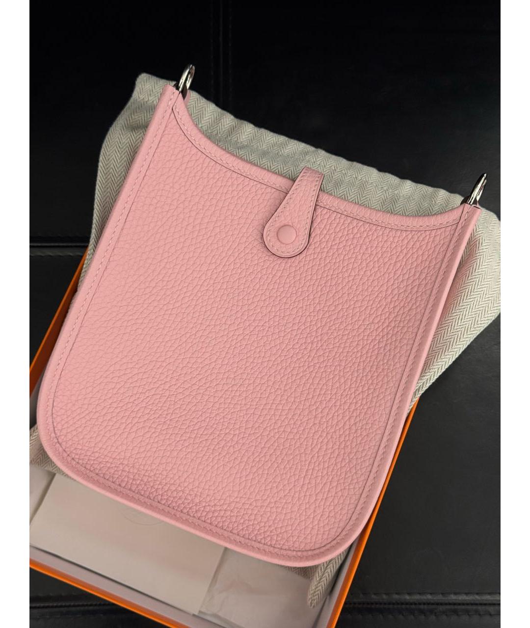 HERMES Розовая кожаная сумка через плечо, фото 3