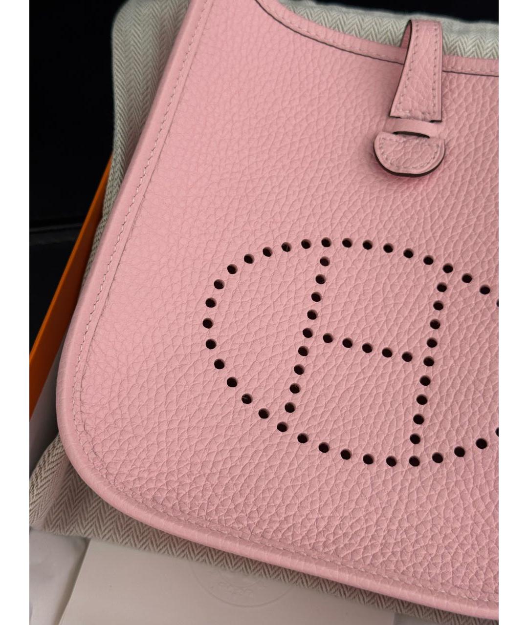 HERMES Розовая кожаная сумка через плечо, фото 4