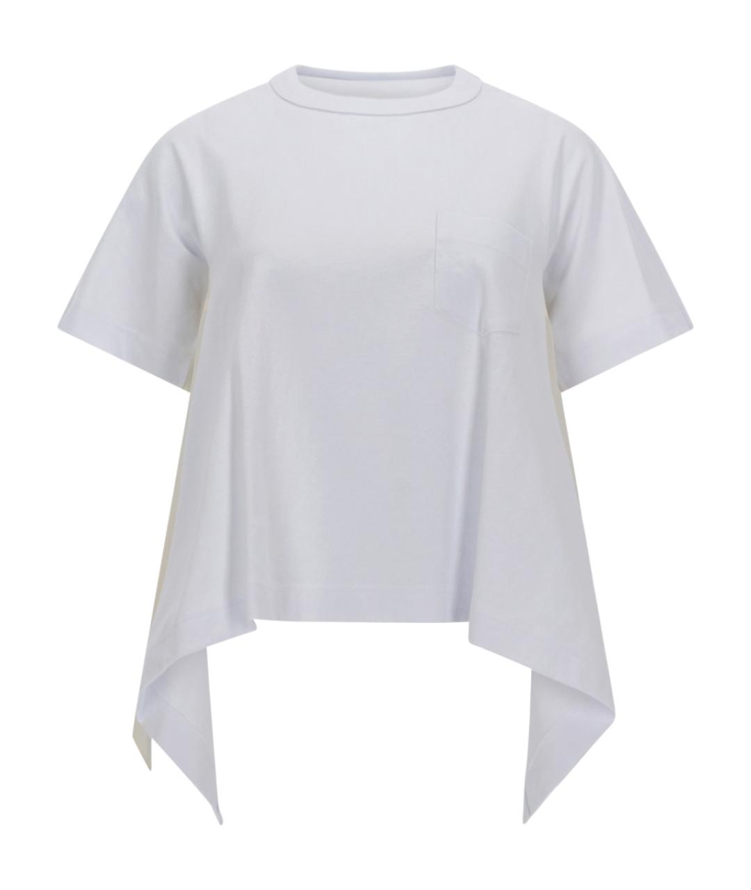 SACAI Белая хлопковая футболка, фото 1