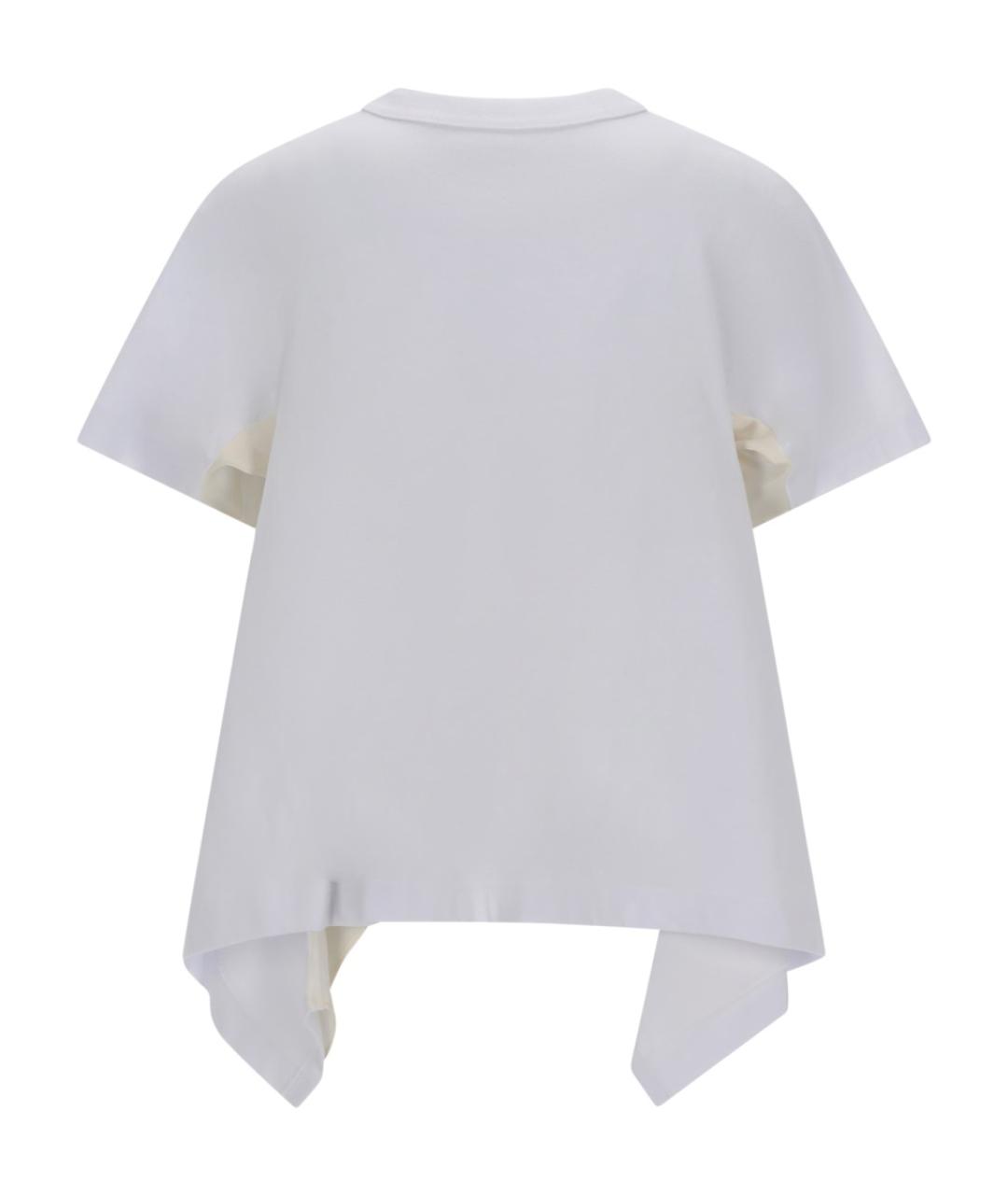 SACAI Белая хлопковая футболка, фото 2