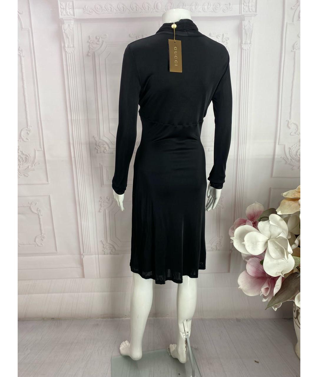 GUCCI Черное вискозное вечернее платье, фото 2